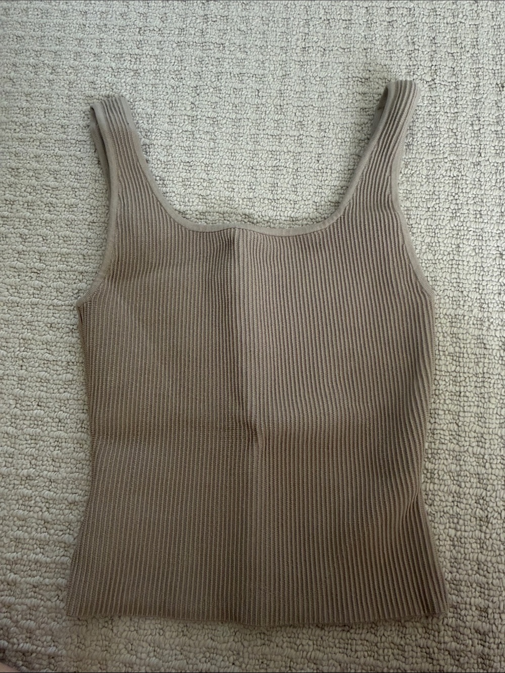 Aritzia Ribbed Knit Tank Top in Taupe